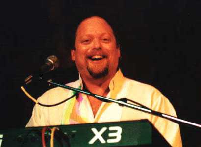 Peter Cor of the Joe Sharino Band on keyboards