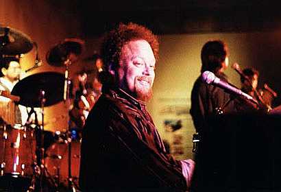 Peter Cor of the Joe Sharino Band on keyboards